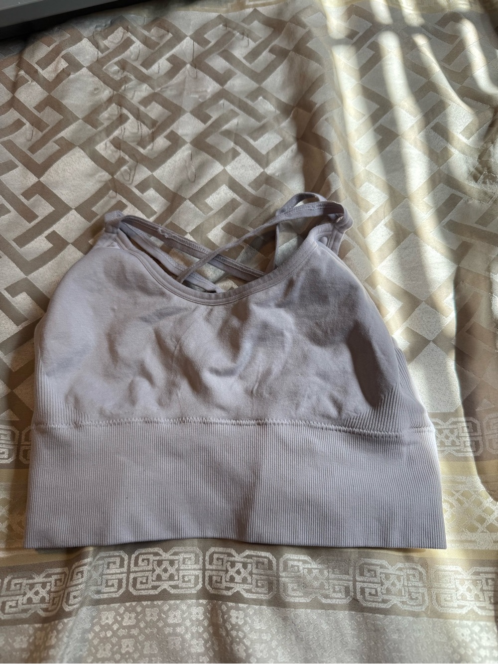 Plush Lavender Light Support Strappy Sports Bra